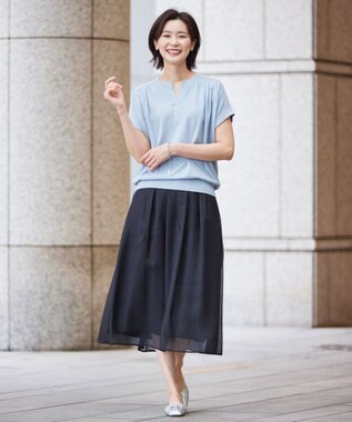 J.PRESS LADIES 【WEB限定カラーあり・洗える】 ブライトスパンボイル スカート ブラック系