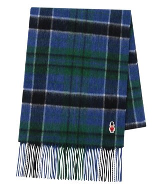 MOONBAT 【WEB限定】MACKINTOSH PHILOSOPHY ウール100%バッキンガムベア チェックマフラー (パッケージ付き) スカイブルー