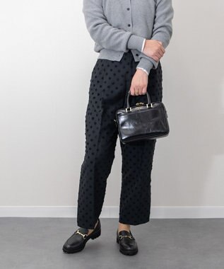 INTER-CHAUSSURES 【CHRISTIAN VILLA】スクエアレザーハンドバッグ ブラック