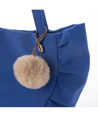 UNBILLION カシュカシュ cachecache / ポンポンつきラウンドミニトート ブルー