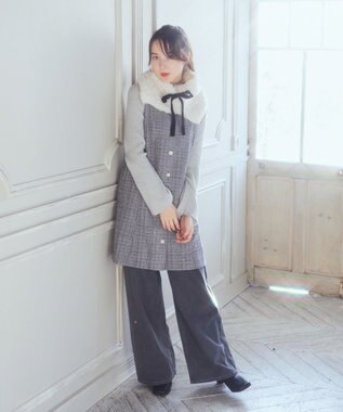 earth music&ecology ツイードミニワンピース Gray