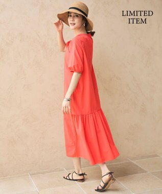 自由区 【カタログ掲載・WEB限定・接触冷感・UVカット・洗える】ファンクショナル ドレス オレンジ