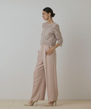 GRACE CONTINENTAL ハイウエストワイドパンツ ピンク