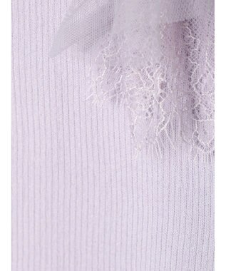 earth music&ecology 袖レースリブニットプルオーバー Lavender