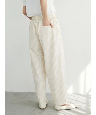 CRAFT STANDARD BOUTIQUE イージーケアピンストライプテーパードパンツ Stripe Ivory
