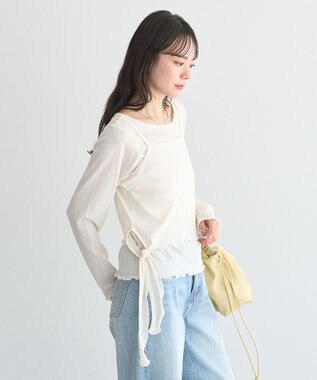 earth music&ecology 【SET2点】ツイストキャミレイヤードカットソー Ivory