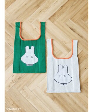 Green Parks ｍｉｆｆｙ／ジャガードニットバッグ White