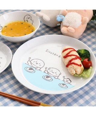 Mother garden しろたん しろたん＆らっこいぬ 洋風プレート L 23cm 単品 日本製洋食器 お皿 プレート -
