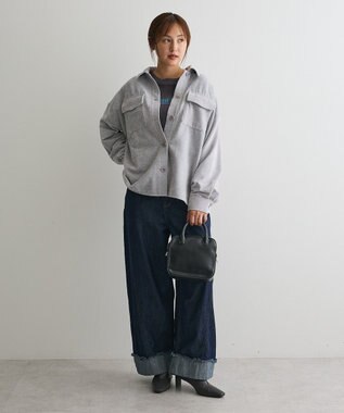 CRAFT STANDARD BOUTIQUE ベロアシャツジャケット Light Gray