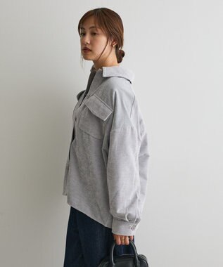 CRAFT STANDARD BOUTIQUE ベロアシャツジャケット Light Gray