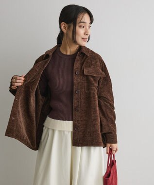 CRAFT STANDARD BOUTIQUE ベロアシャツジャケット Brown