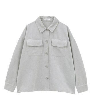 CRAFT STANDARD BOUTIQUE ベロアシャツジャケット Light Gray