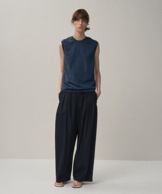 ATON COTTON LAWN | ワイドパンツ NAVY