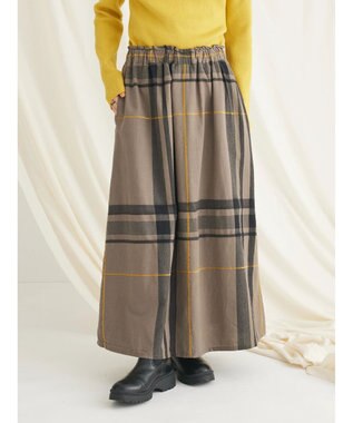 CRAFT STANDARD BOUTIQUE 先染めチェック（大）スカート Khaki