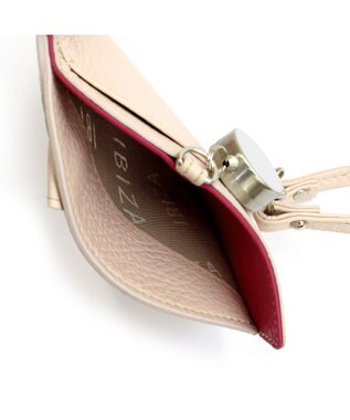 IBIZA アニマーダ　牛革　リール付きパスケース 薄ピンク