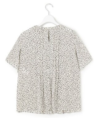 23区 【接触冷感/吸水速乾】ペインティングプリント ブラウス ベージュ系