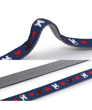 PET PARADISE リサとガスパール ハート柄 リード ４Ｓ～３Ｓ ネービー