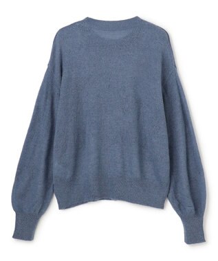 UNFILO シアーアルパカ ボリュームスリーブ ニット ダルブルー