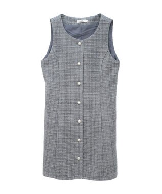 earth music&ecology ツイードミニワンピース Gray