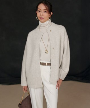 23区 S 【CLASSY.掲載/洗える】スムージーコットン タートルネック ニット ベージュ系