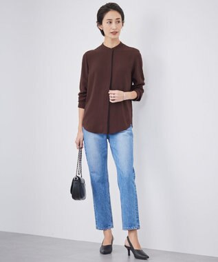 ICB L 【洗える】 ウォーターリサイクルテーパードデニム ブルー系