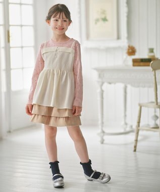 組曲 KIDS 【18-24㎝】かんたんストラップ バレエシューズ シルバー