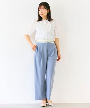 Feroux フリルディテール パフスリーブ ブラウス ホワイト系