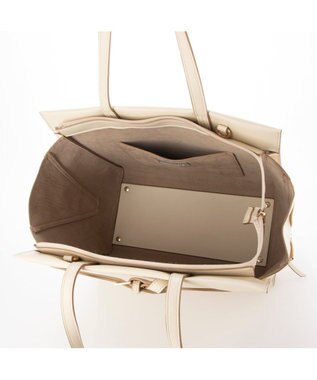 UNBILLION カシュカシュ cachecache / ベルトディテールサイドジップA4トート アイボリー