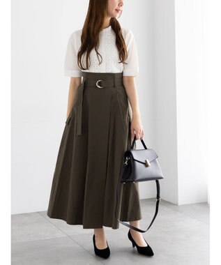 Te chichi 【WEB限定カラーあり】フロントレース5分袖ブラウス オフホワイト