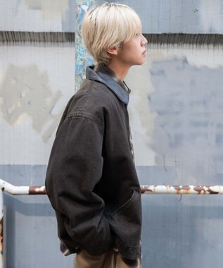 WEGO 【25年秋冬新作/MLサイズ展開】ワーカーズZIPジャケット デニムブラックソノタ