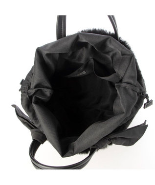 UNBILLION カシュカシュ cachecache / エコファーコンビリボントートバッグ ブラック