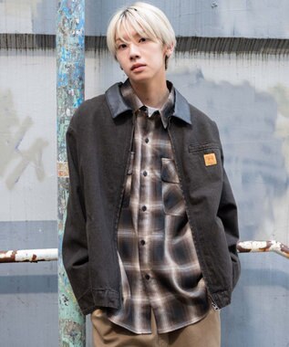 WEGO 【25年秋冬新作/MLサイズ展開】ワーカーズZIPジャケット デニムブラックソノタ