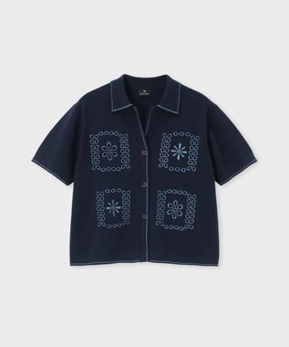 Paul Smith ハンドクラフトエンブロイダリー 半袖ニットシャツ