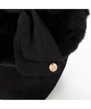 UNBILLION カシュカシュ cachecache / エコファーコンビリボントートバッグ ブラック