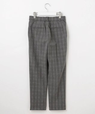 自由区 【撥水加工・洗える】TRギャバ裏起毛チェック柄テーパード パンツ グレーチェック