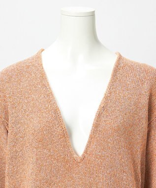 23区 【GOLD LABEL】マーブルコイル Vネック ニット オレンジ系3