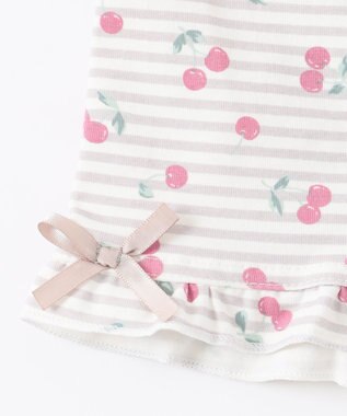 ANY KIDS 無地/総柄 1分丈スパッツ ボーダー（さくらんぼ）