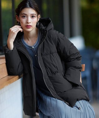 Tiaclasse 【安田美沙子さん着用・4way】ストレッチタフタショートダウン ブラック