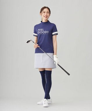 23区GOLF 【WOMEN】【吸水速乾/UVカット】モックネックシャツ ネイビー系