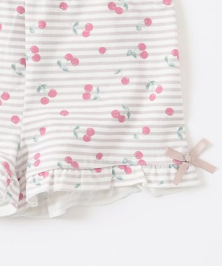 ANY KIDS 無地/総柄 1分丈スパッツ ボーダー（さくらんぼ）