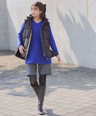 Tiaclasse 【安田美沙子さん着用・4way】ストレッチタフタショートダウン チャコールグレー