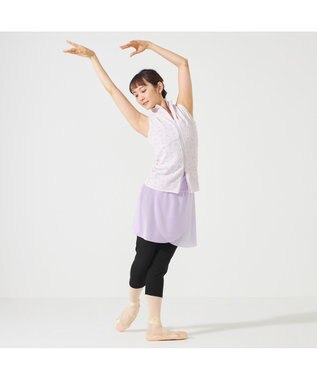 Chacott 【ノーソーイングニット】レーシーバレエニットベスト ライラック