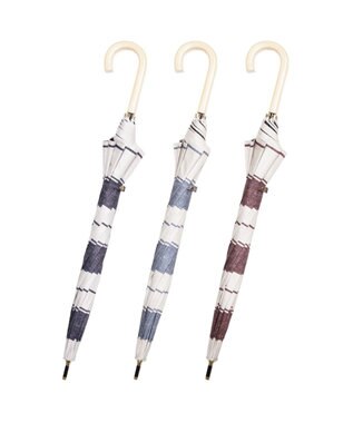 UNBILLION cache nez / 麻調ボーダーバルーンショートパラソル ワイン