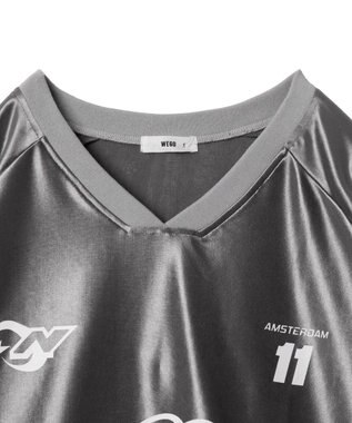 WEGO サテンゲームグラフィックプルオーバー グレー