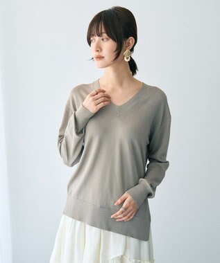 YECCA VECCA Vネックスリットニット