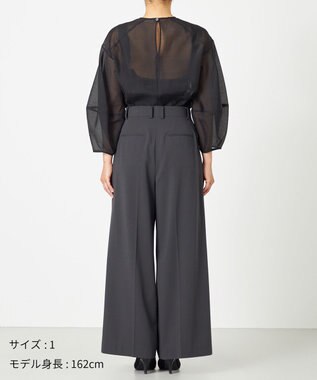 NAVE 【Nave・洗える】スパントロ ワイドラップパンツ グレー系