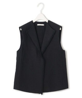 ICB コットンリネンキャンバス ジレ ブラック系