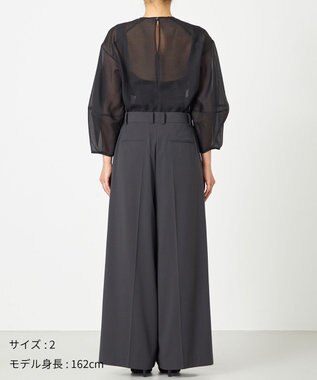 NAVE 【Nave・洗える】スパントロ ワイドラップパンツ グレー系