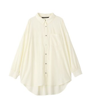 YECCA VECCA バックギャザーロングシャツ Ivory