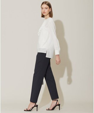 ICB L 【洗える】クリーンブロード ラッフルデザインブラウス オフホワイト系